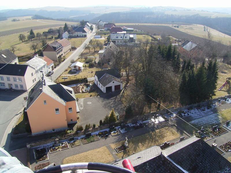 Koxhausen von Kirchturm aus gesehen in Richtung Unterdorf 